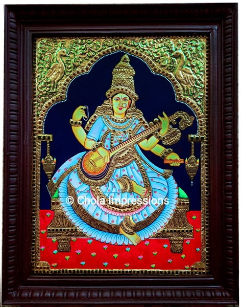 Saraswati Tanjore Painting - Exclusive collection Saraswati Tanjore Painting - Exclusive collection